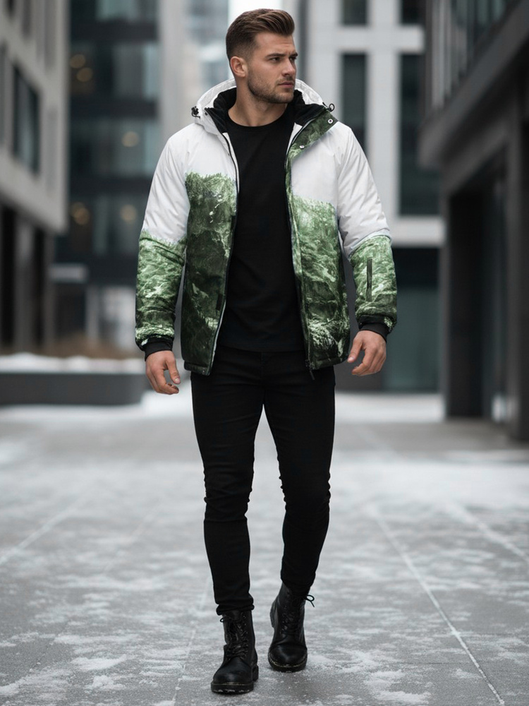 Pánska zimná bunda s kapucňou