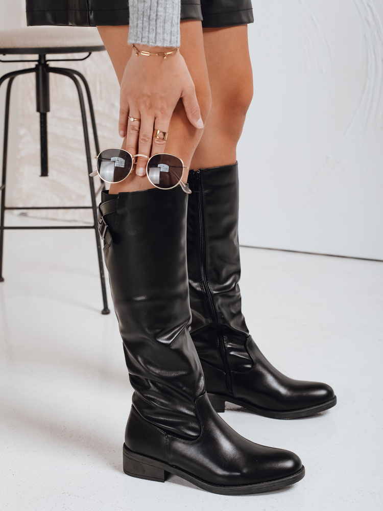 Kozaki damskie czarne Dstreet