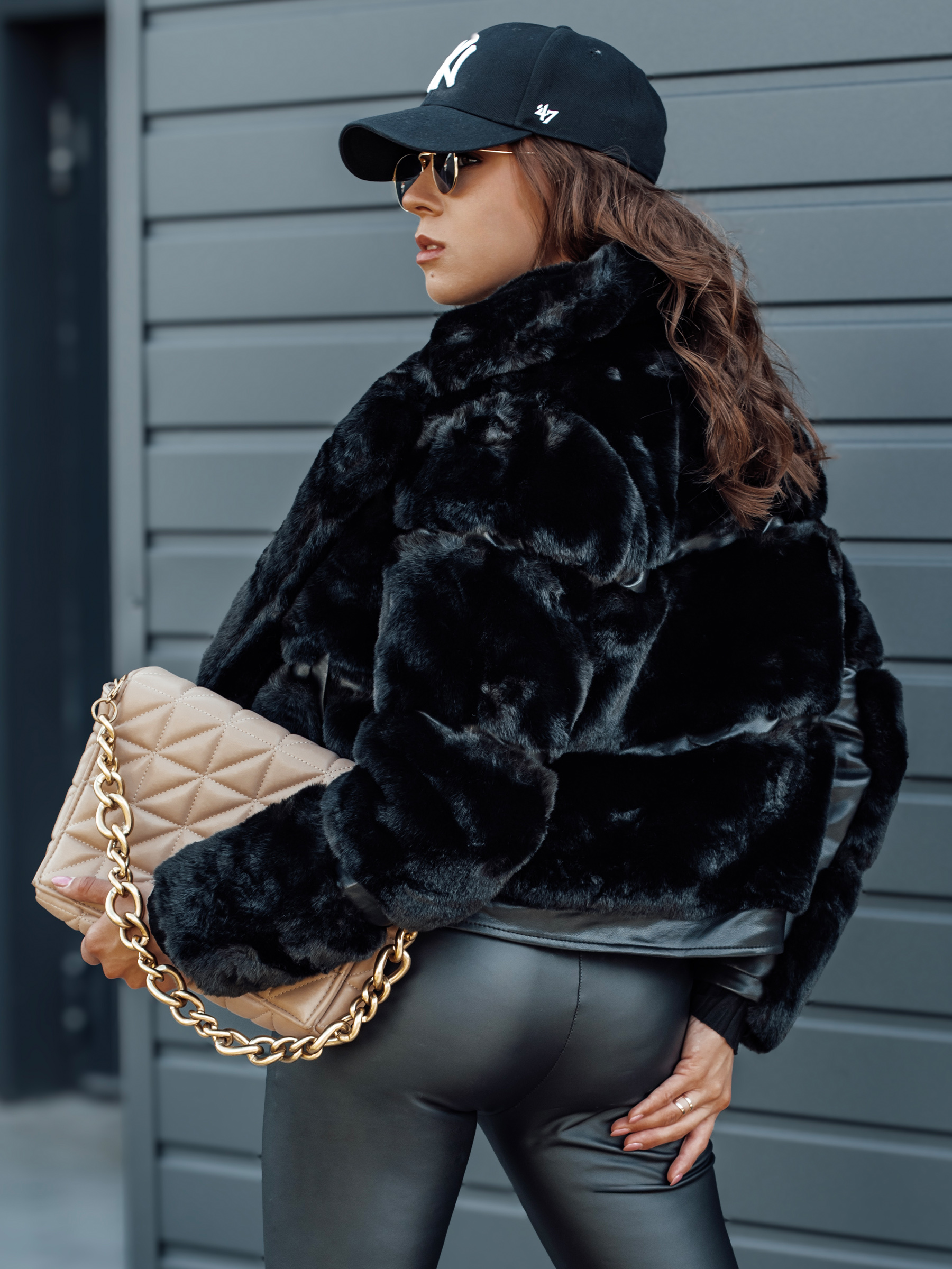 Women's Winter Fur Jacket SAVARA Black Dstreet