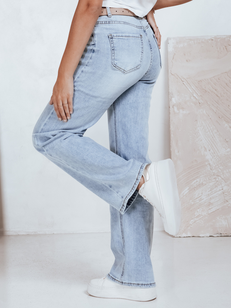 Blugi cu talie înaltă și croială largă pentru femei