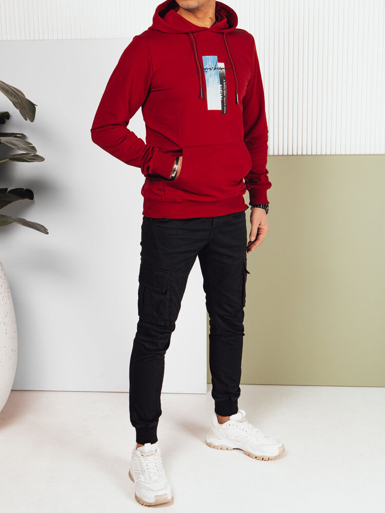 Bluza męska z kapturem bordowa Dstreet