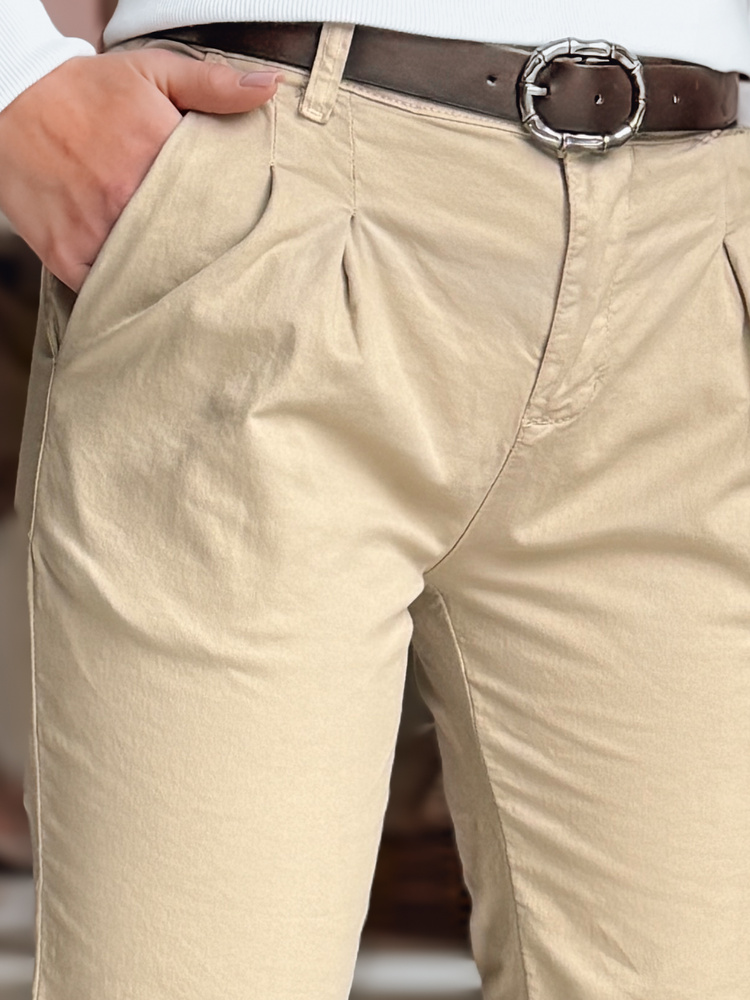 Pantaloni chino de damă cu curea MODELA