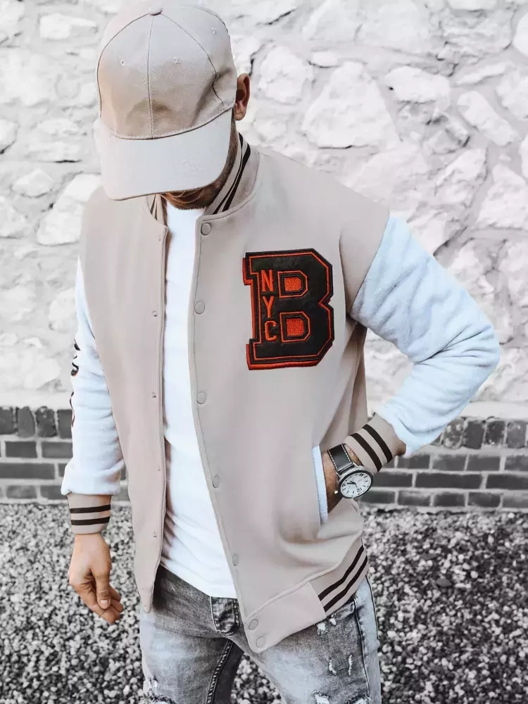 Bluza męska rozpinana ecru Dstreet