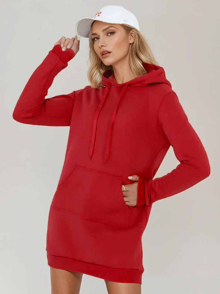 Hanorac roșu supradimensionat pentru femei