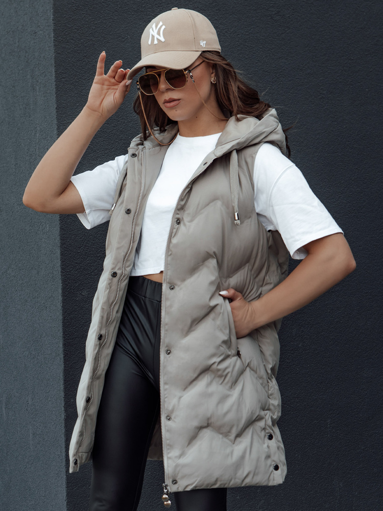 Vestă matlasată pentru femei TAMIRA bej