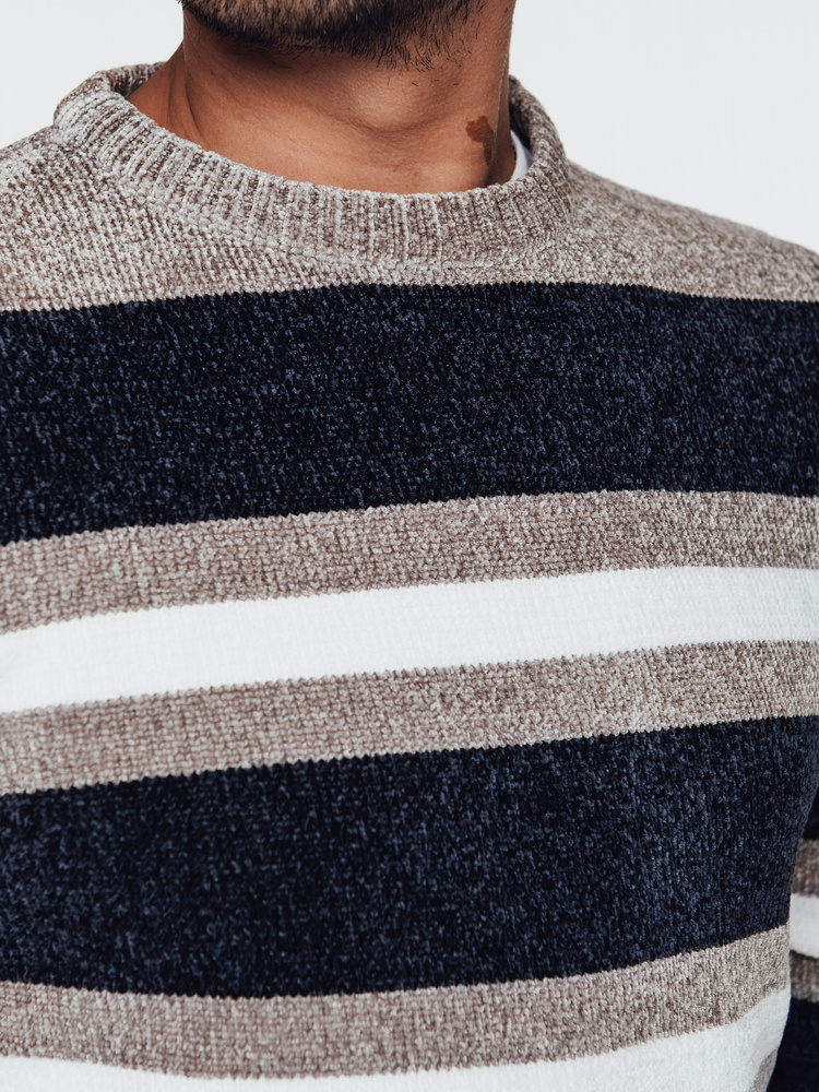 Sweter męski w paski granatowy Dstreet