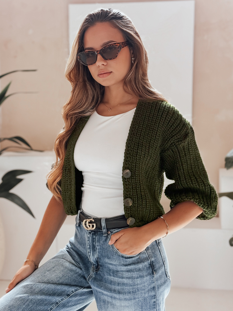 Sweter damski NUTI zielony Dstreet