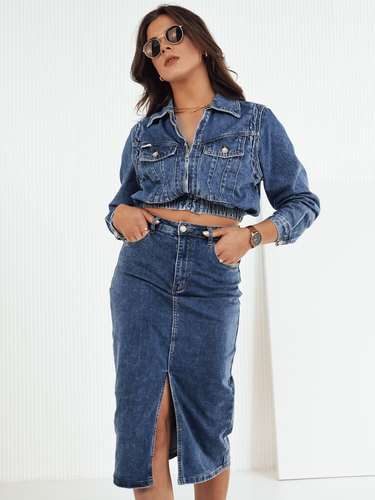 Kurtka damska jeansowa BLIRNA niebieska Dstreet