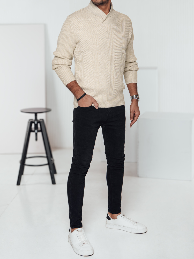 Sweter męski beżowy Dstreet