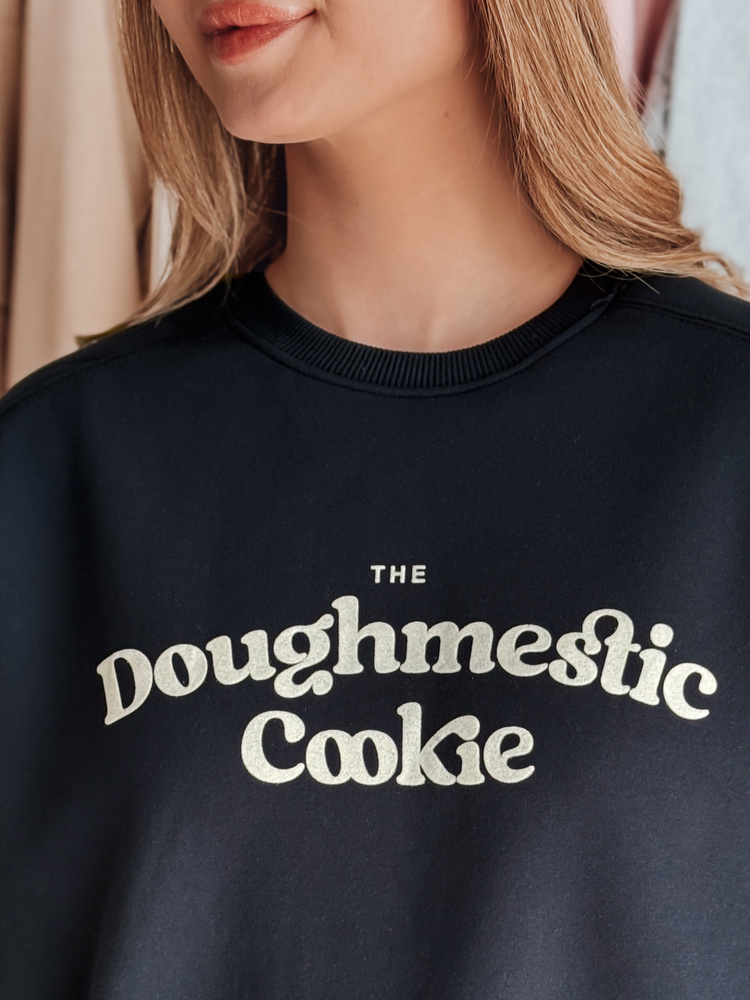Bluza damska oversize z nadrukiem COOKIES granatowa Dstreet