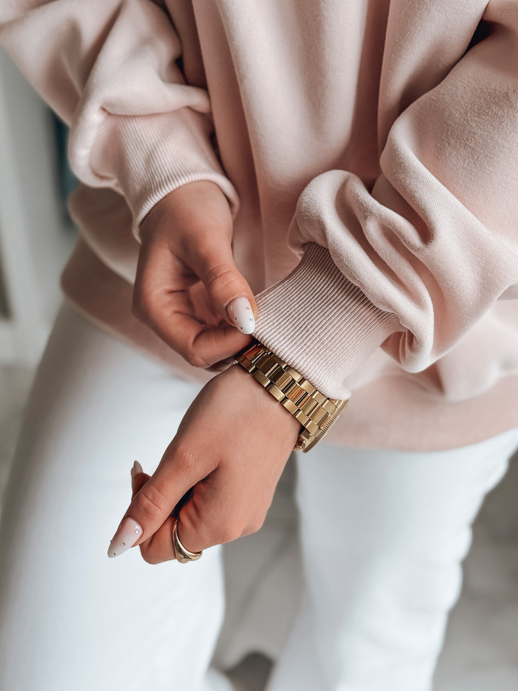 Bluza damska oversize z jamnikami JAMNIKOVE różowa Dstreet