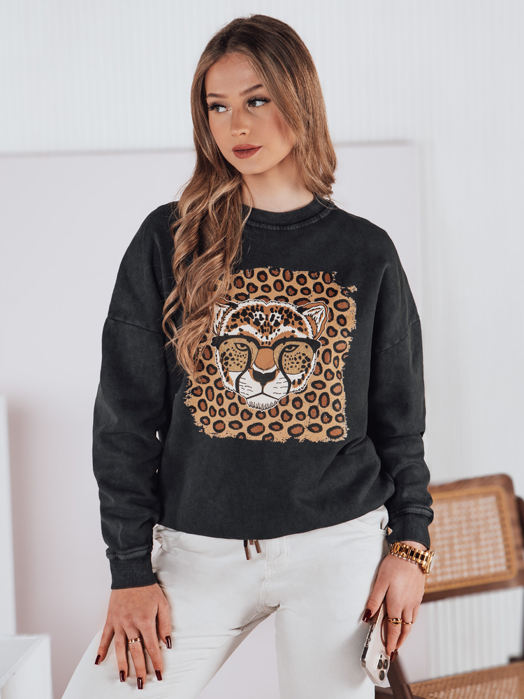 Bluza damska one size CHEETAHART grafitowa Dstreet