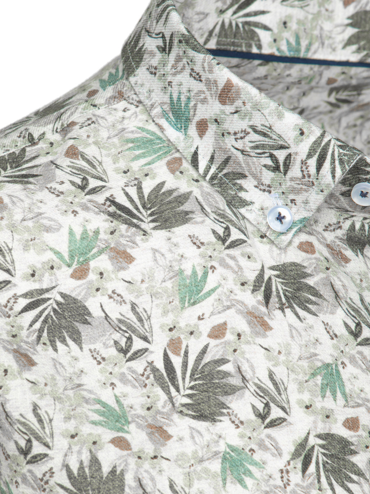 Koszula męska w kwiaty biała Dstreet