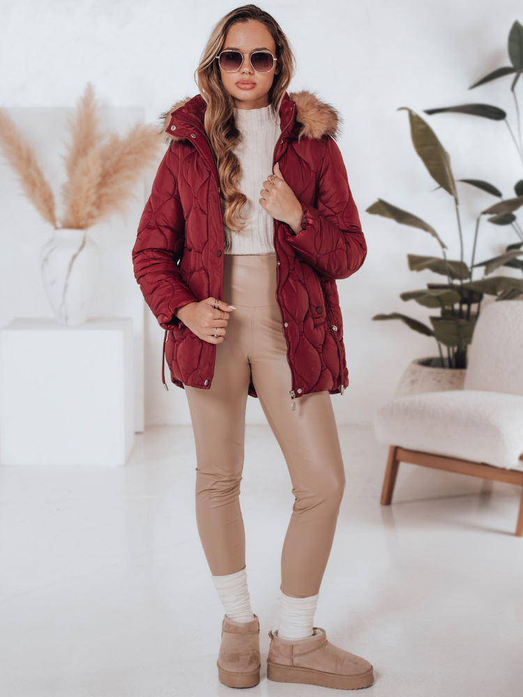 Geaca de iarna dama LUMORE visiniu