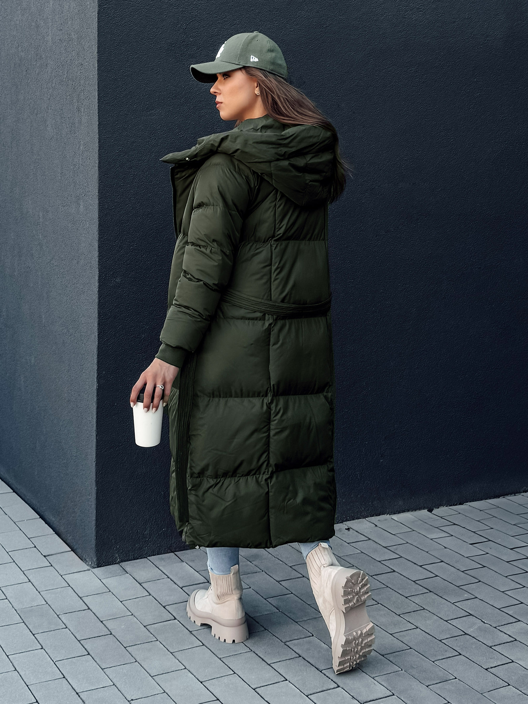 Palton matlasat pentru femei CLOUTIQUE verde