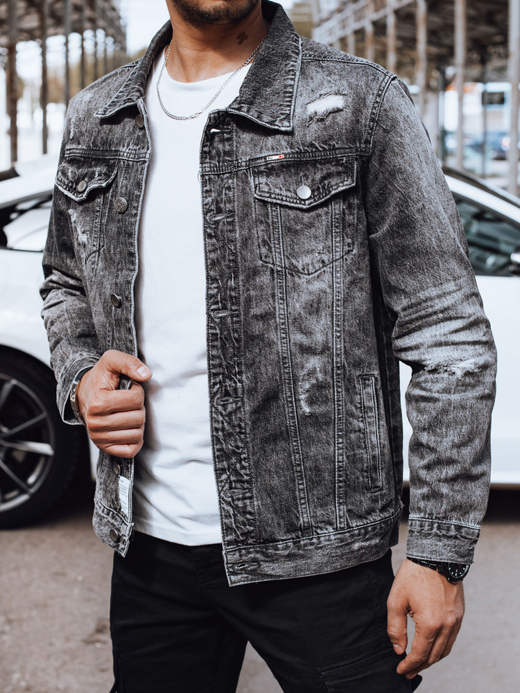 Kurtka męska jeansowa szara Dstreet