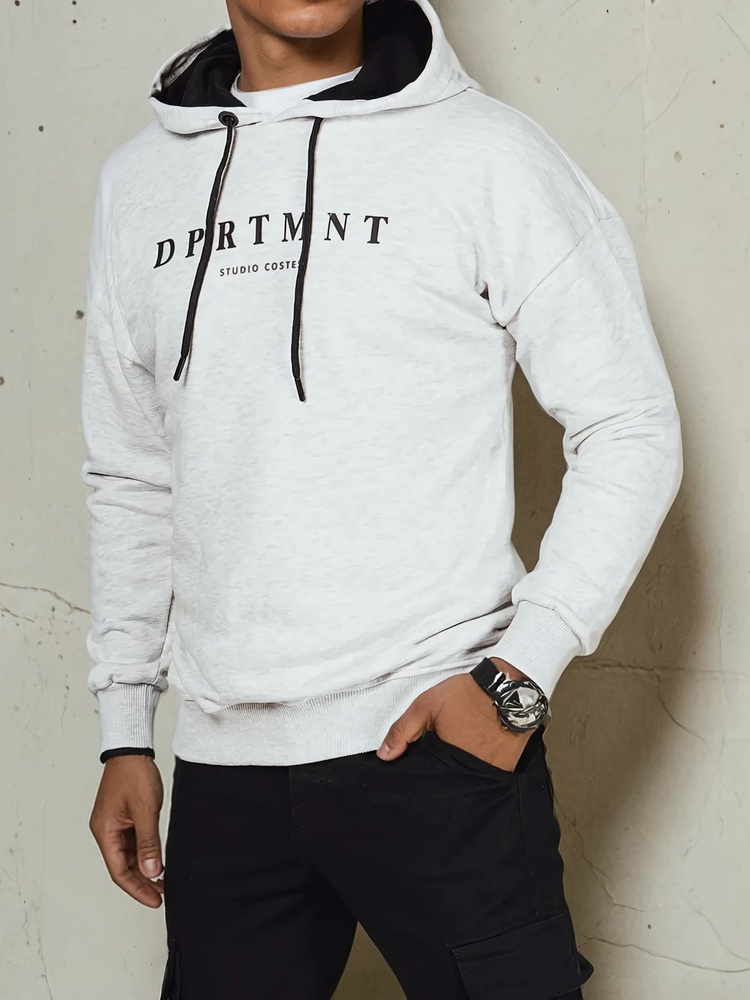 Bluza męska z nadrukiem jasnoszara Dstreet