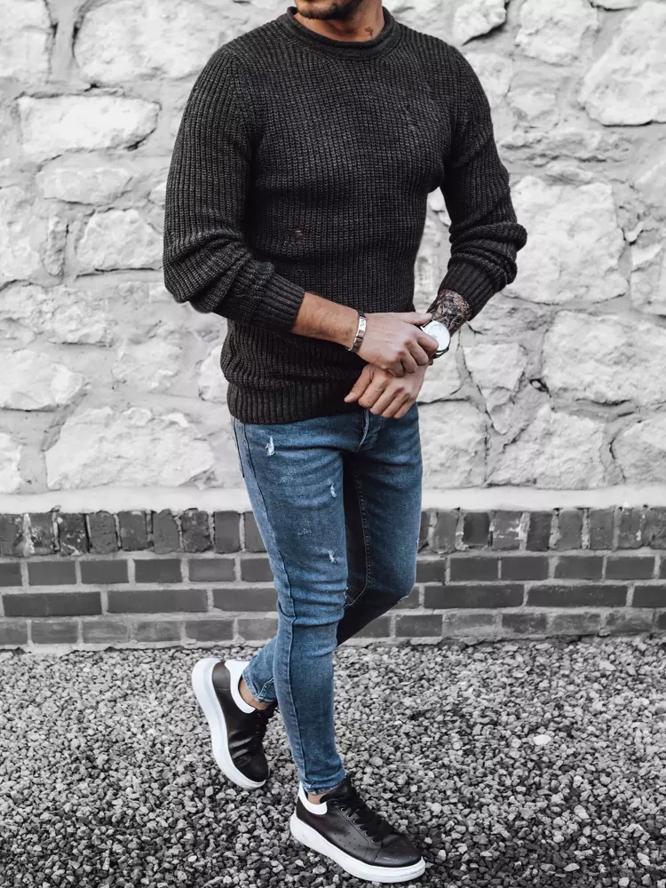 Sweter męski ciemnoszary Dstreet