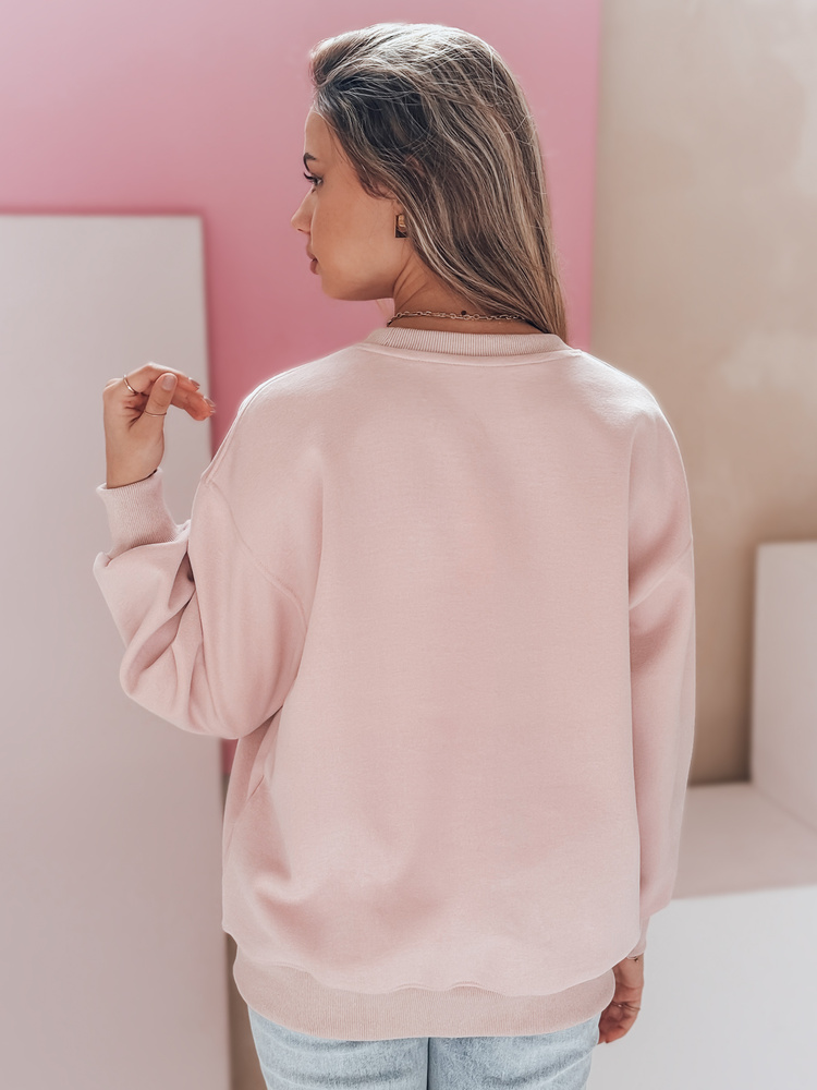Bluza damska oversize z haftem DOGSWEETY różowa Dstreet