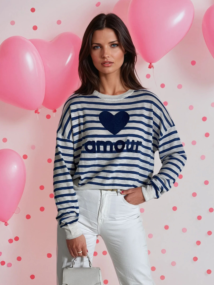 Sweter damski NOVES niebieski Dstreet