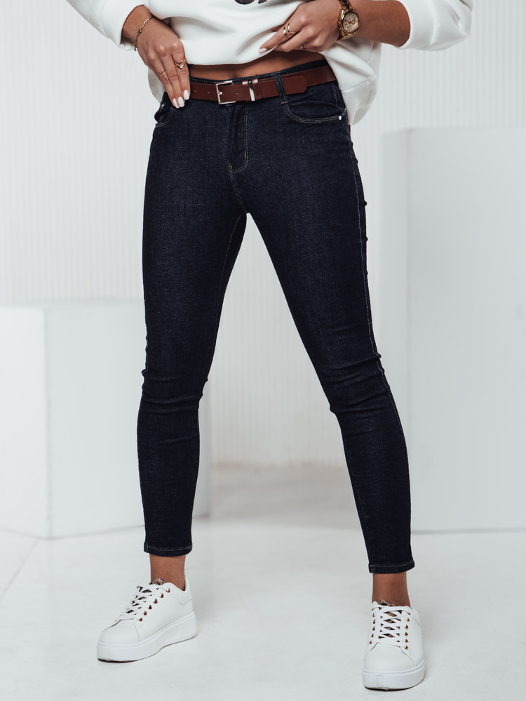 Spodnie Damskie JEANLINE Skinny Z Paskiem Jeansowe Dstreet