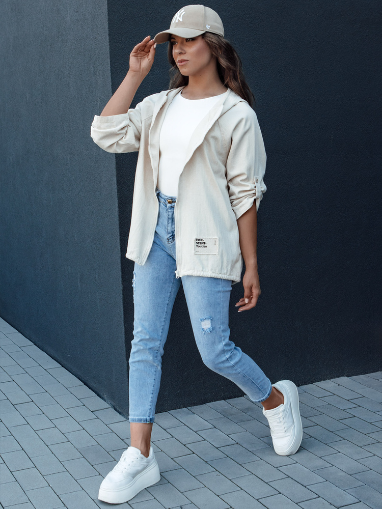 Kurtka przejściowa damska MANDIA jasnobeżowa Dstreet