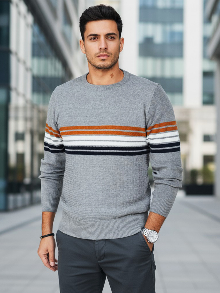 Pánsky pruhovaný sveter