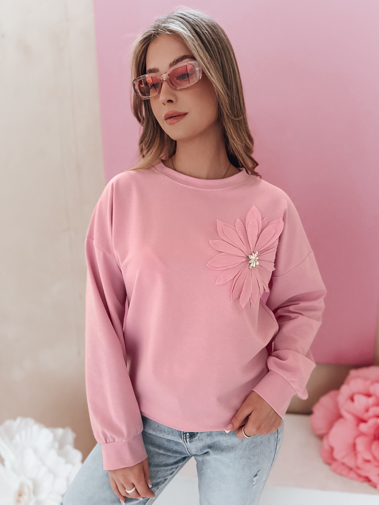 Bluza damska one size oversize FLORINE różowa Dstreet
