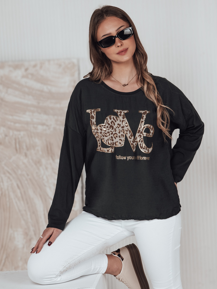 Bluză de damă LOVEGLOW, gri închis