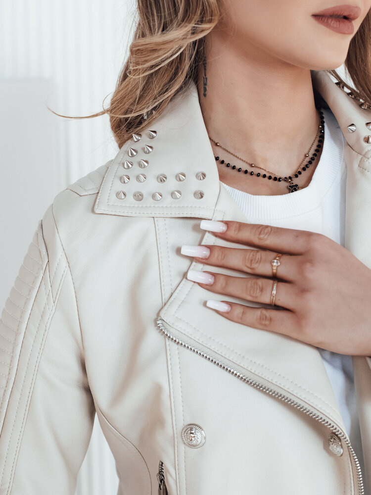 Kurtka skórzana damska TRUCCO beżowa Dstreet