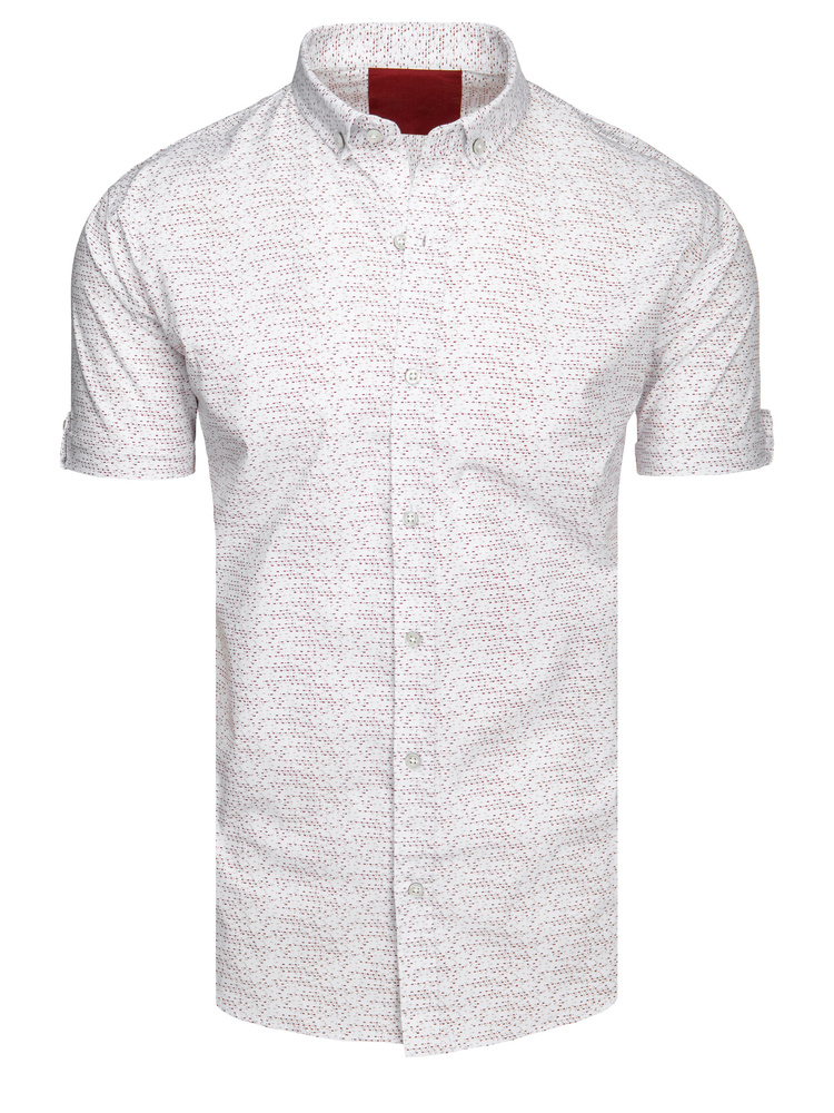 Koszula męska z krótkim rękawem biała Dstreet