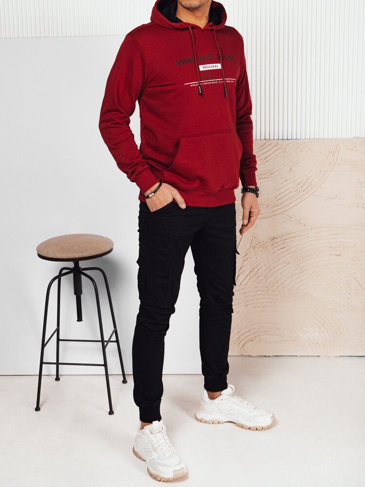 Bluza męska z nadrukiem bordowa Dstreet
