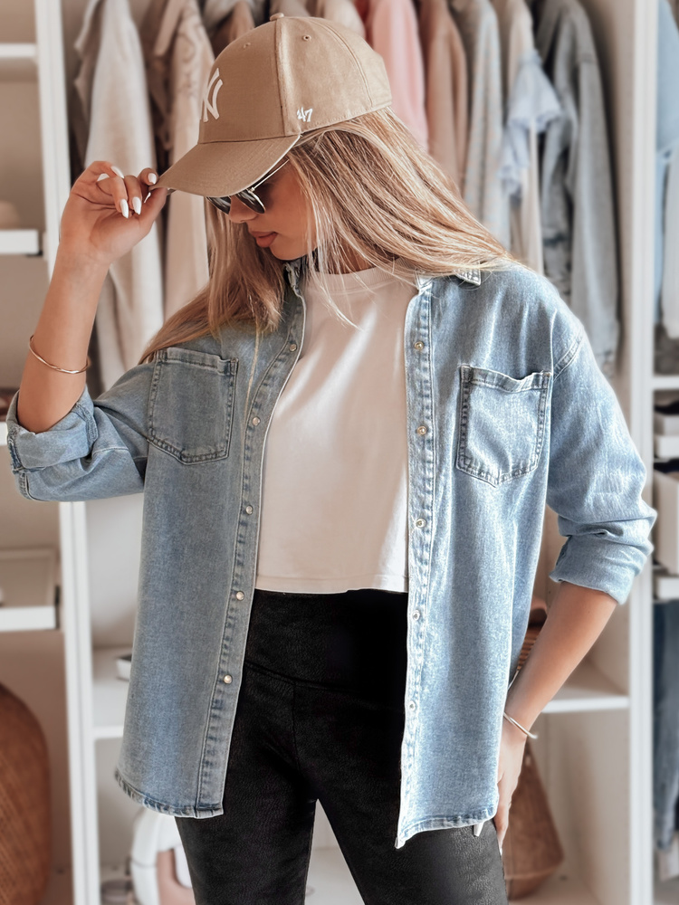 Cămașă din denim supradimensionată pentru femei BLUJANES
