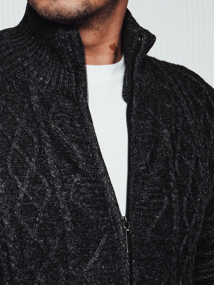 Sweter męski rozpinany ciemnoszary Dstreet