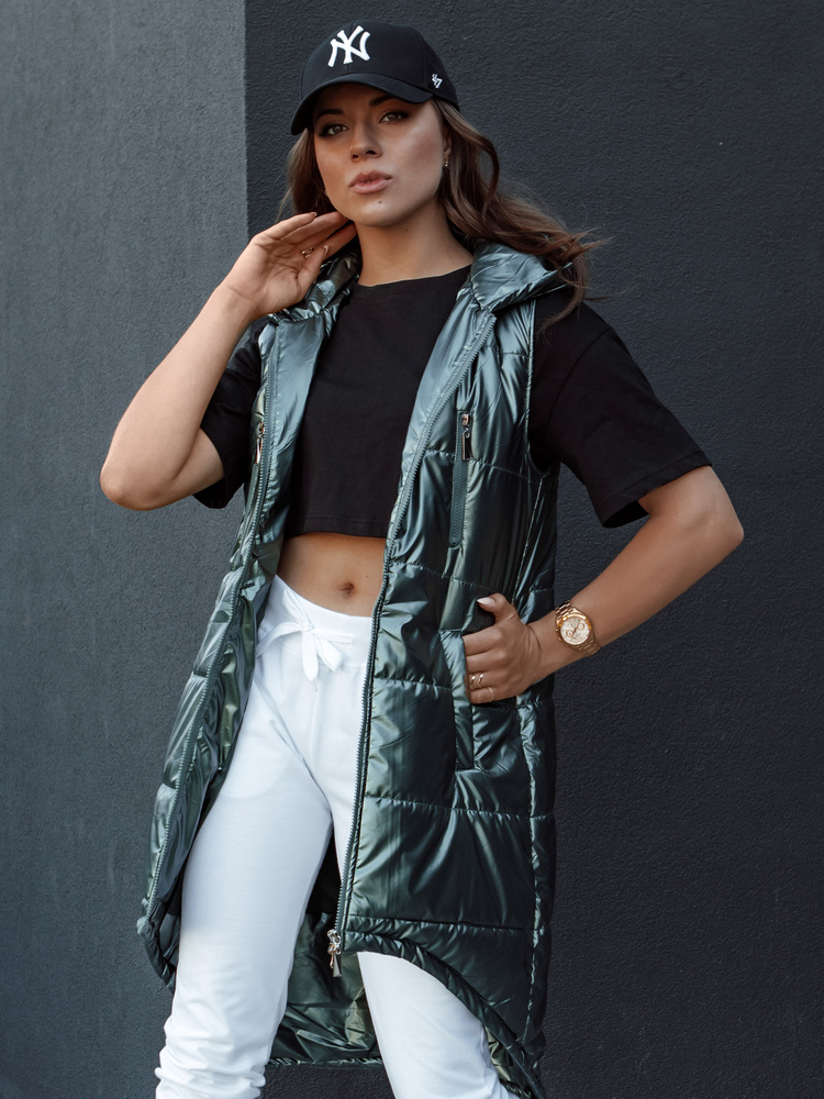 Vestă matlasată pentru femei MERIS verde închis