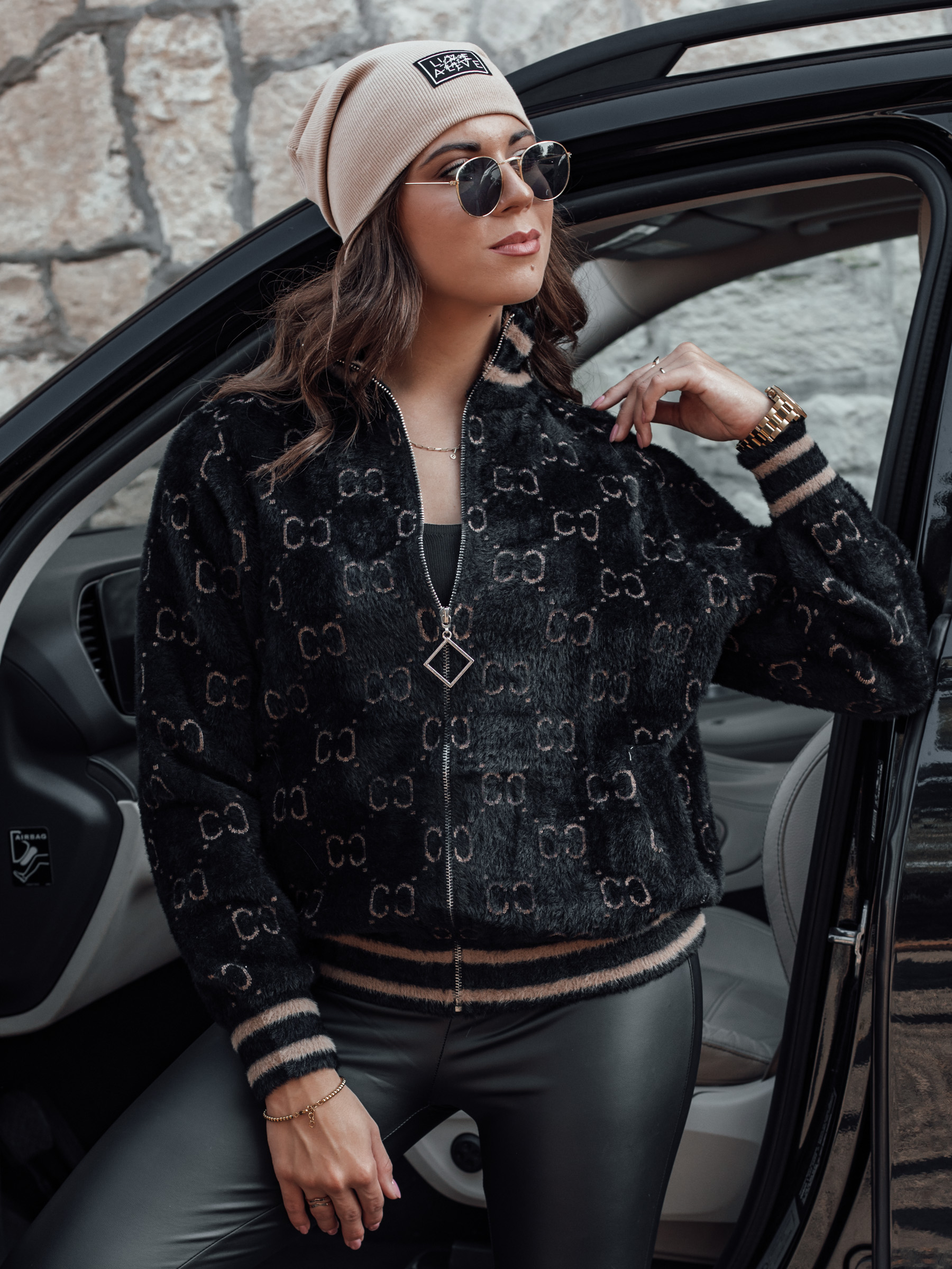 Jachetă din alpaca pentru femei JOYCE neagră