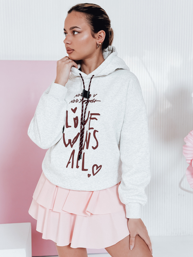 Bluza damska oversize z kapturem LOVEWILL szara Dstreet