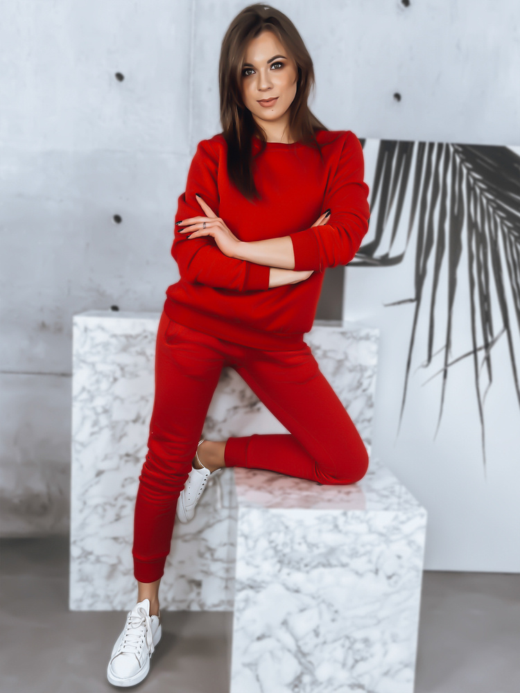 Komplet damski dresowy FITT czerwony Dstreet