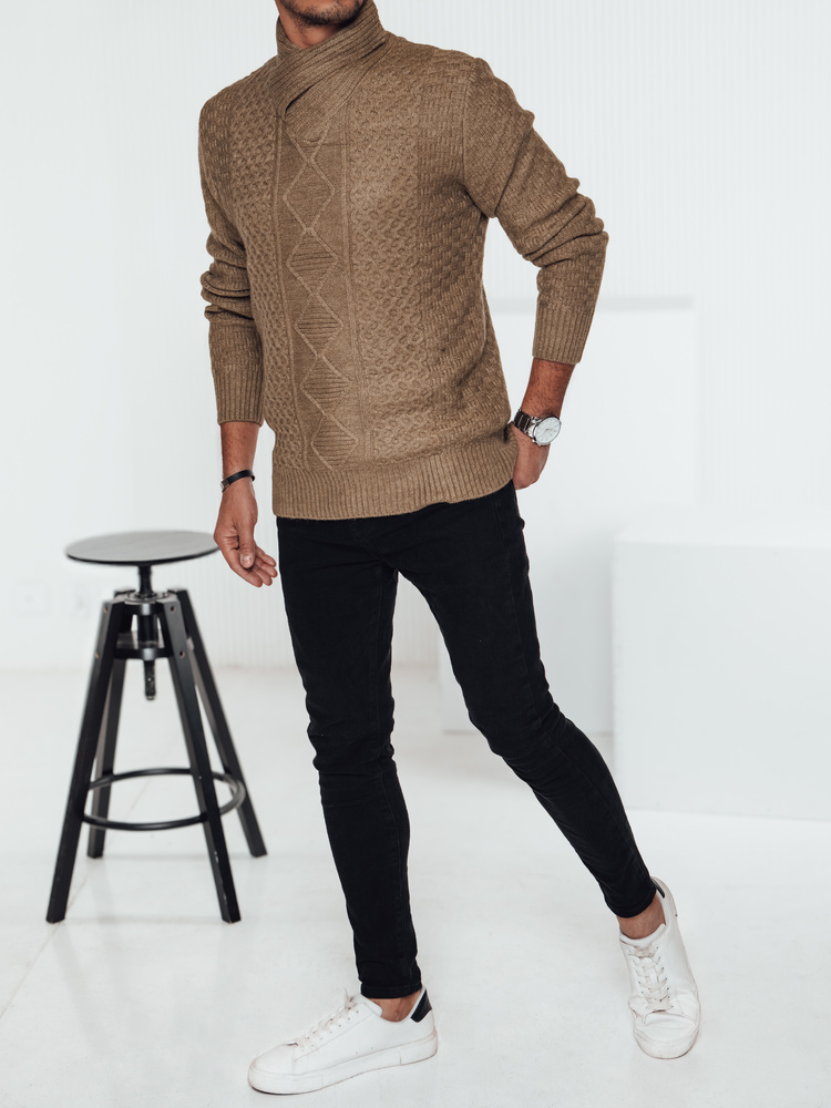 Sweter męski kamelowy Dstreet