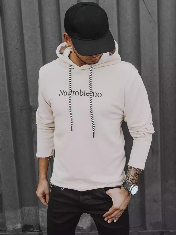 Bluza męska z kapturem kamelowa Dstreet
