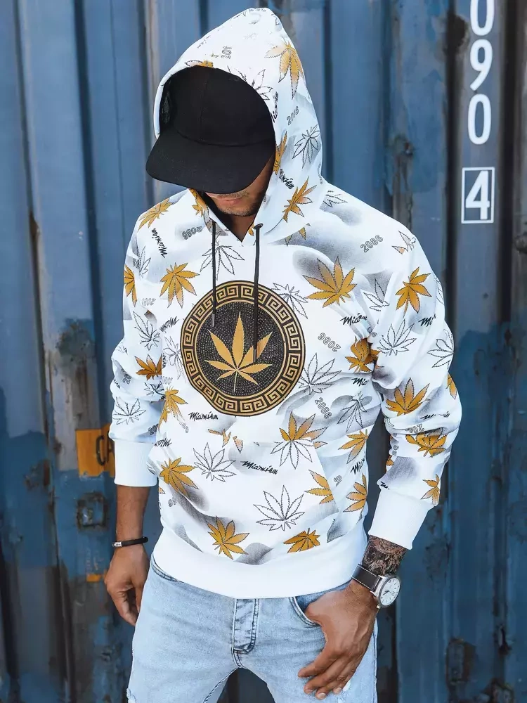 Bluza męska z nadrukiem biała Dstreet