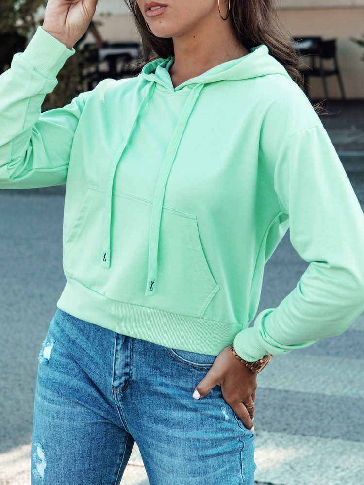 Bluza damska z kapturem TRENDHOOD mietowa Dstreet