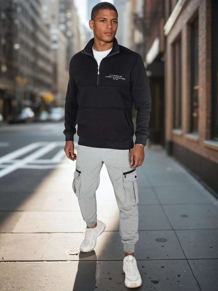 Hanorac negru bărbătesc cu imprimeu