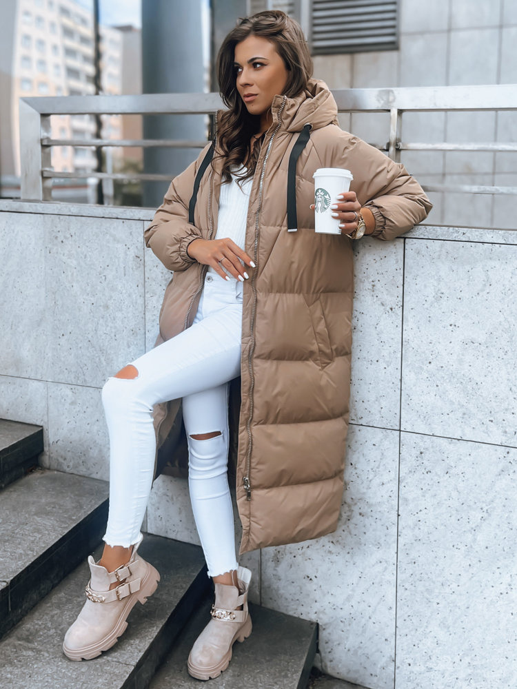 Dámska zimná bunda COZYSEASON Farba tmavobéžová DSTREET