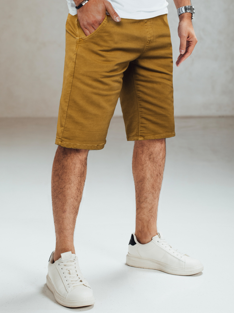 Spodenki męskie jeansowe musztardowe Dstreet