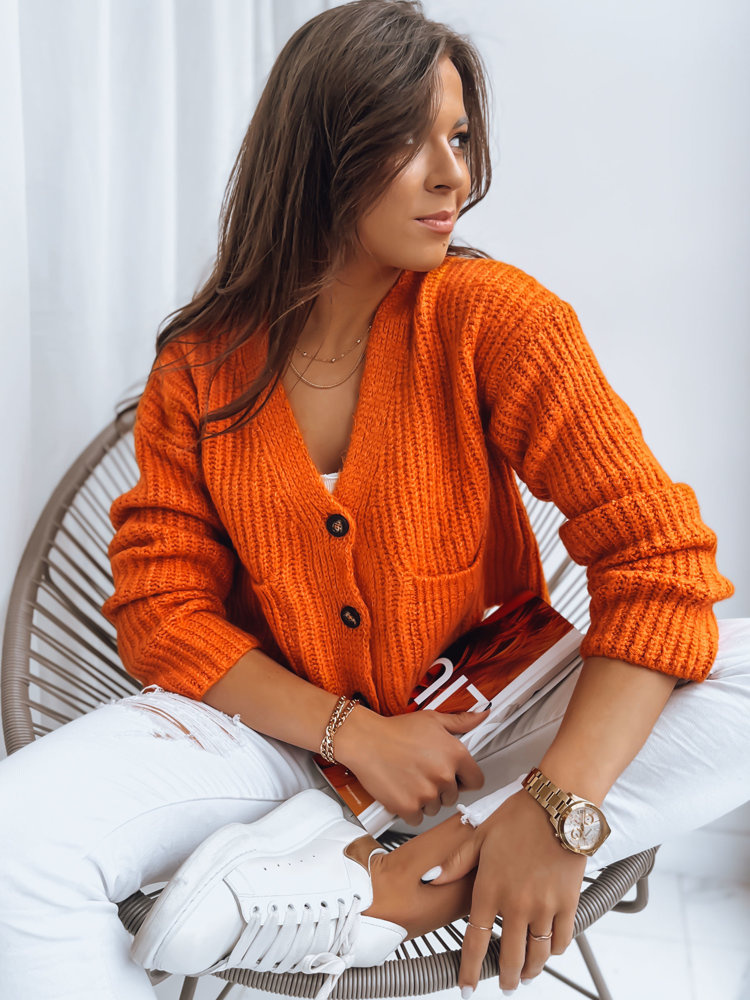 Sweter damski SISTERS pomarańczowy Dstreet