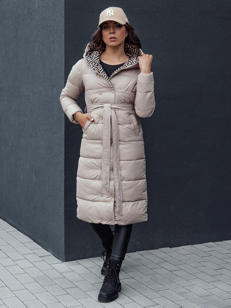 Płaszcz zimowy damski GRACE beżowy Dstreet