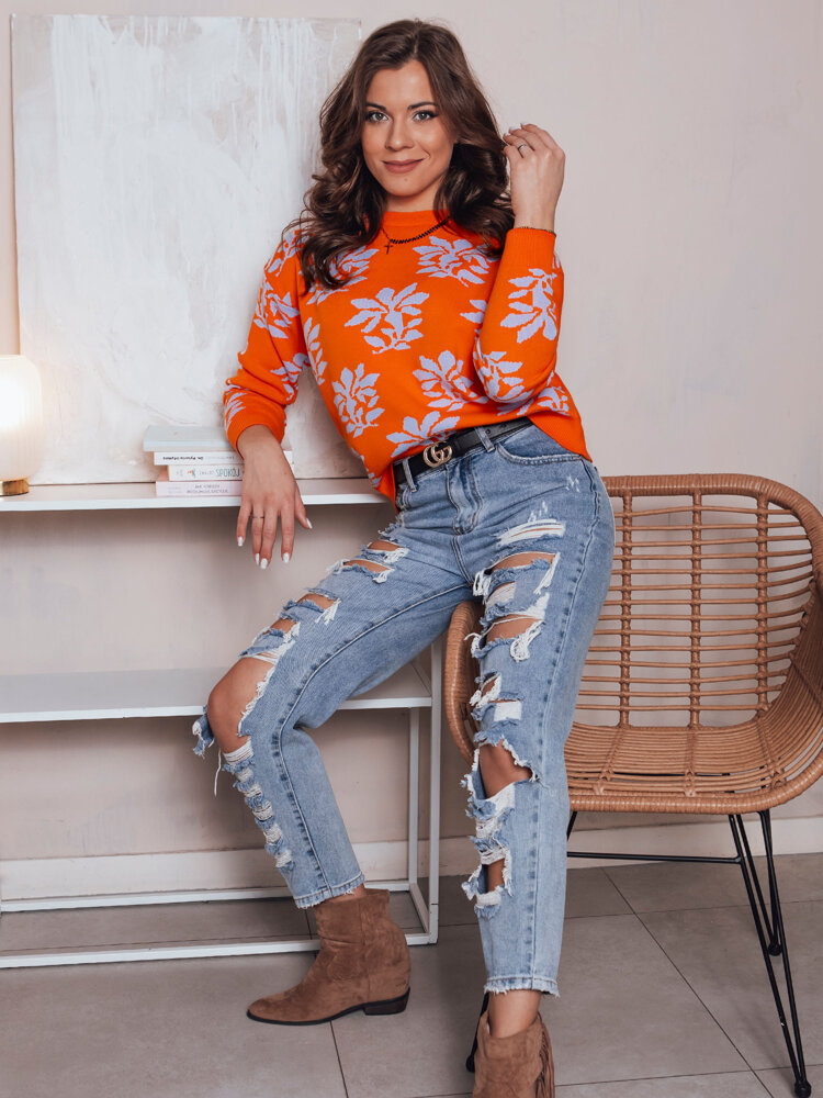 Sweter damski SWEET BUNNY pomarańczowy Dstreet