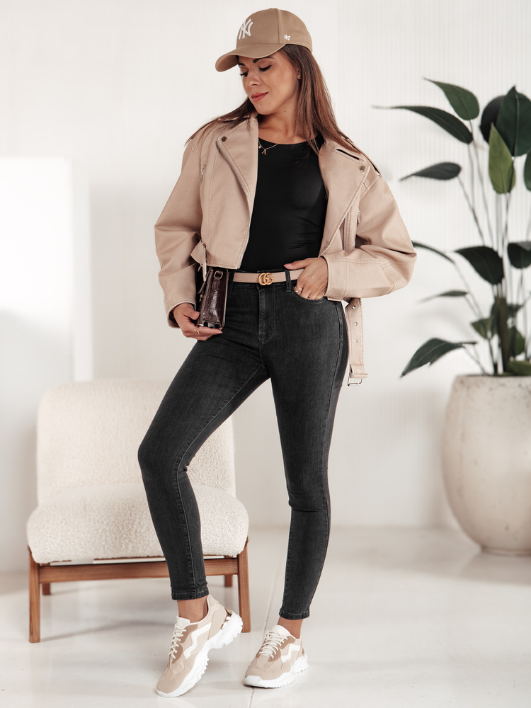 Spodnie damskie SLIMLEGS jeansowe czarne Dstreet