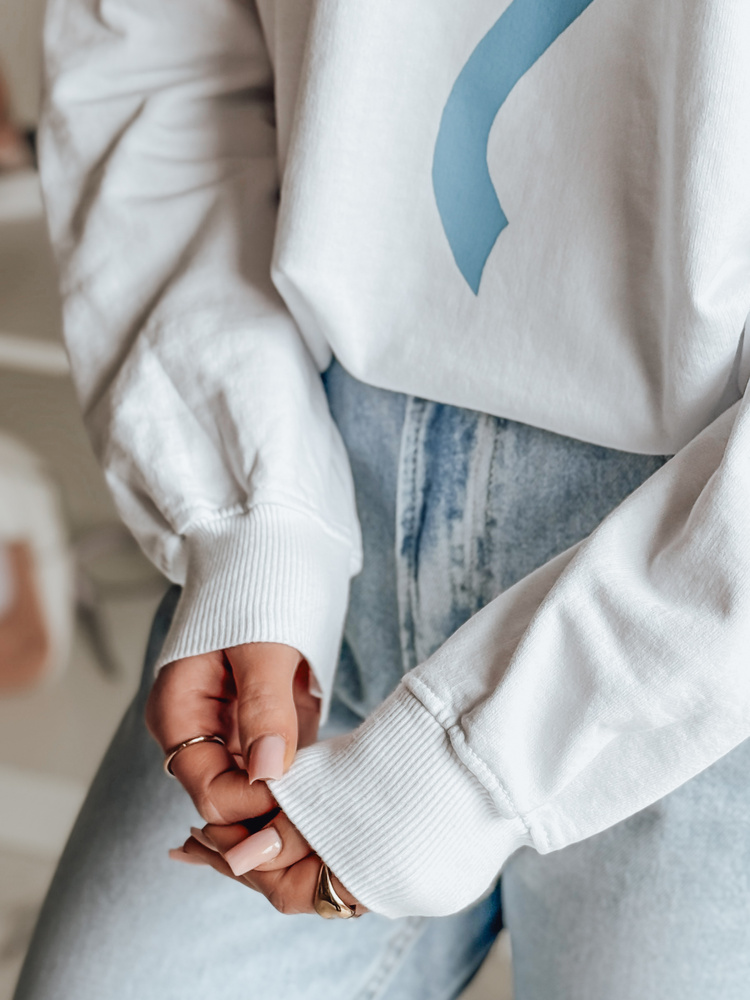 Hanorac supradimensionat pentru femei SOFTTIE alb